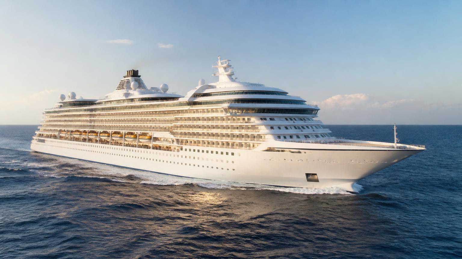 Crucero de lujo de embajadores al atardecer